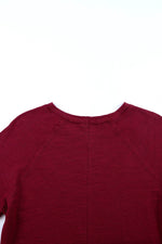 Load image into Gallery viewer, Fiery Red Solid Crew Neck Long Sleeve Top - Fashion Queen -  12
