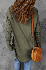 Load image into Gallery viewer, Fiery Red Solid Crew Neck Long Sleeve Top - Fashion Queen -  5
