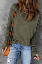 Load image into Gallery viewer, Fiery Red Solid Crew Neck Long Sleeve Top - Fashion Queen -  6
