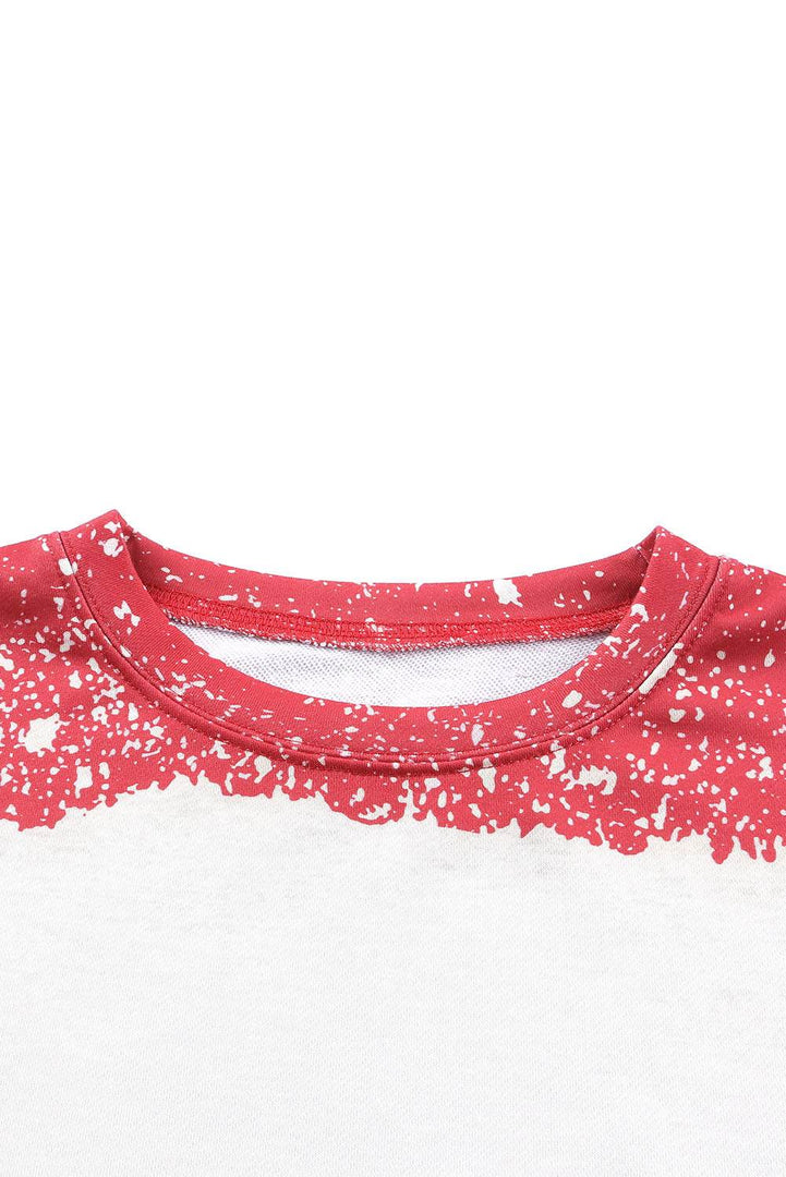 Fiery Red Tie Dye Leopard Drop Shoulder Sweatshirt - Fashion Queen -  10