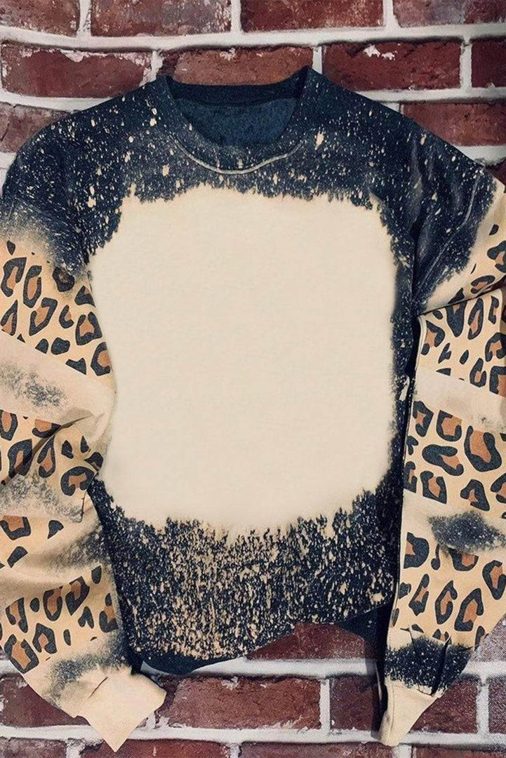 Fiery Red Tie Dye Leopard Drop Shoulder Sweatshirt - Fashion Queen -  13