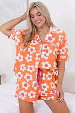 Load image into Gallery viewer, Flower Print Short Sleeve Shirt Pajamas Set - Fashion Queen -  11
