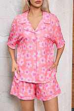 Load image into Gallery viewer, Flower Print Short Sleeve Shirt Pajamas Set - Fashion Queen -  9
