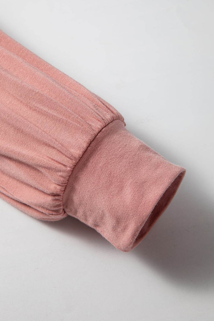 Fushia Plain V neck Long Sleeve Casual Bodysuit - Fashion Queen -  10