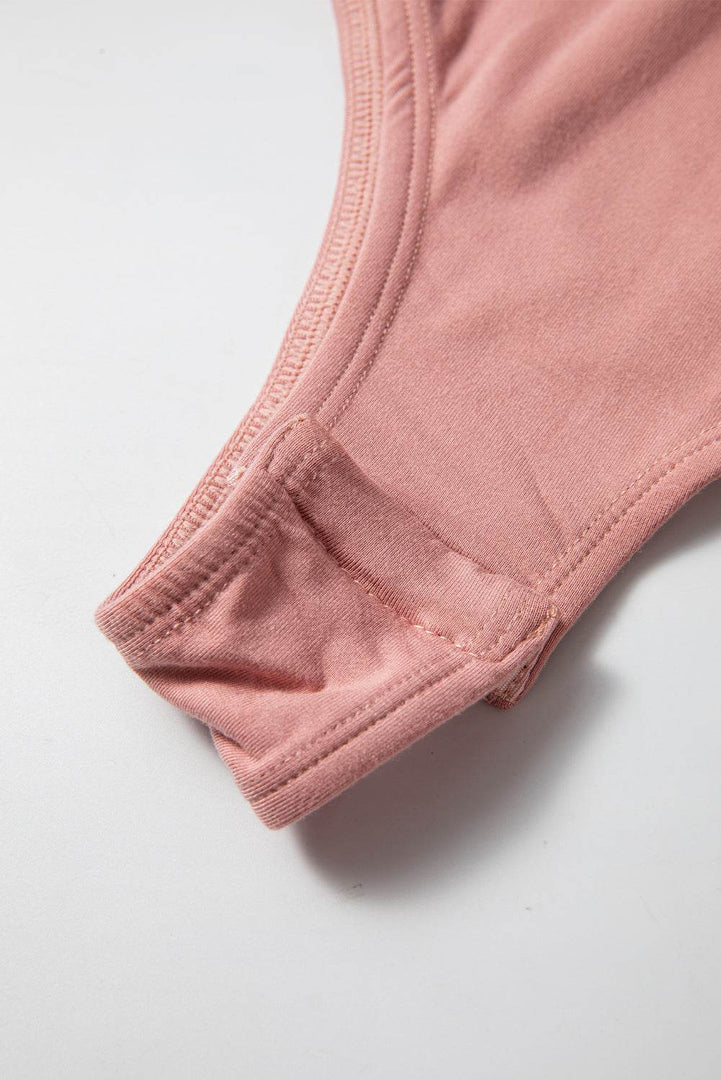 Fushia Plain V neck Long Sleeve Casual Bodysuit - Fashion Queen -  12