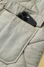Load image into Gallery viewer, Grass Green Quilted Long Vest Jacket with Pockets - Fashion Queen -  14
