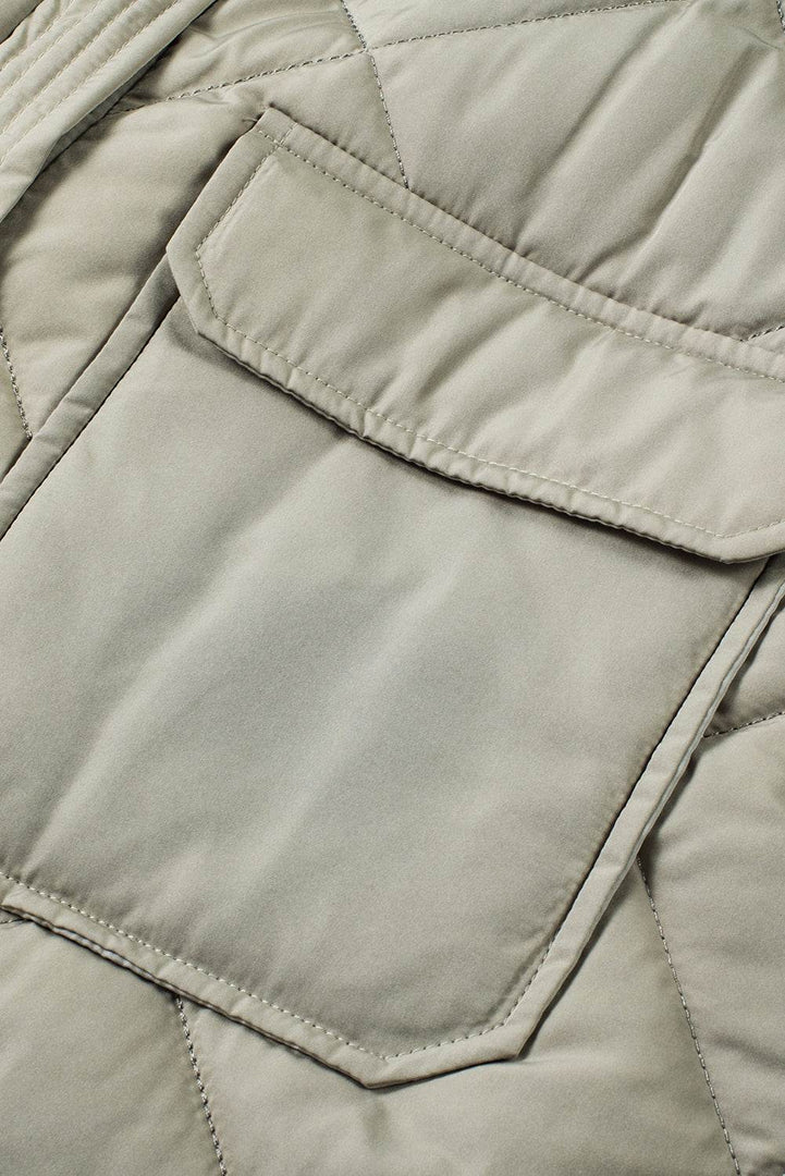 Grass Green Quilted Long Vest Jacket with Pockets - Fashion Queen -  15