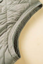 Load image into Gallery viewer, Grass Green Quilted Long Vest Jacket with Pockets - Fashion Queen -  18
