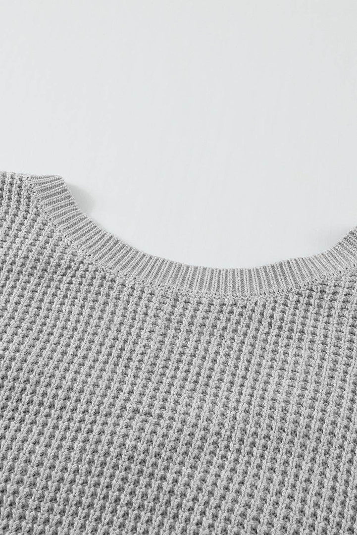 Gray Cross Back Hollow-out Sweater - Fashion Queen -  10