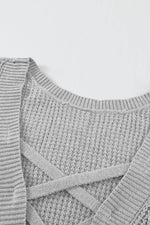 Load image into Gallery viewer, Gray Cross Back Hollow-out Sweater - Fashion Queen -  11
