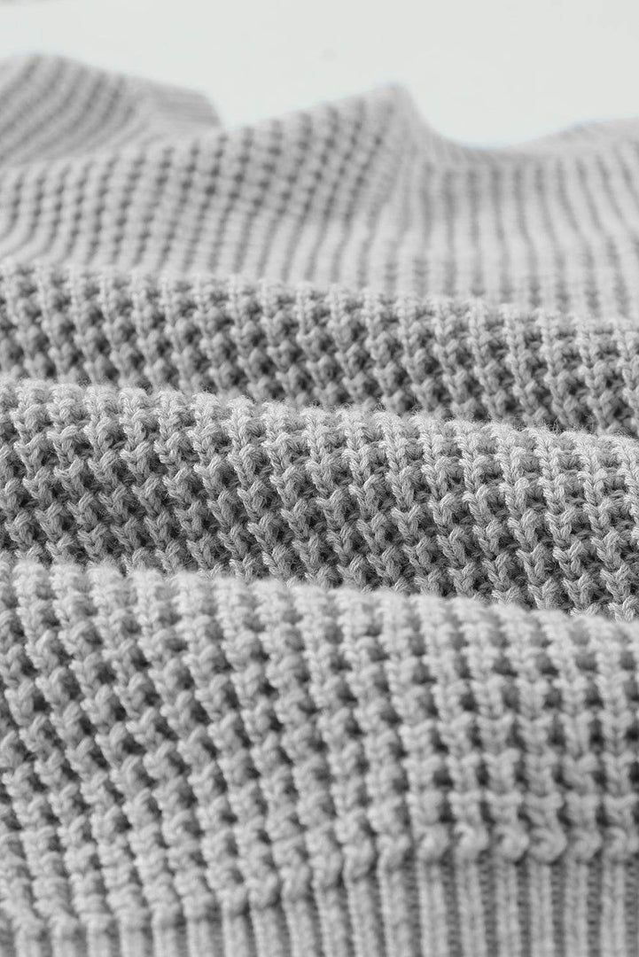 Gray Cross Back Hollow-out Sweater - Fashion Queen -  12