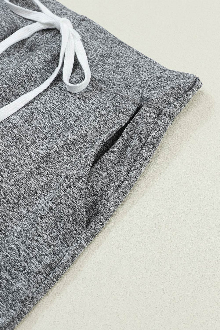 Gray Drawstring Waist Pocketed Joggers - Fashion Queen -  23