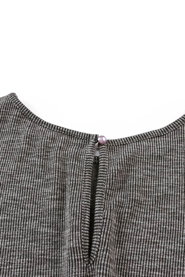 Gray Ribbed Elastic Waist Romper - Fashion Queen -  10