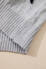 Load image into Gallery viewer, Gray Star Pattern Drop Shoulder Sweater - Fashion Queen -  15
