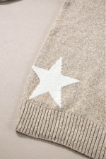 Load image into Gallery viewer, Gray Star Pattern Drop Shoulder Sweater - Fashion Queen -  30
