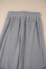 Load image into Gallery viewer, Gray Waffle Knit Drawstring High Waist Wide Leg Pants - Fashion Queen -  9
