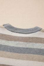 Load image into Gallery viewer, Green Color Block Ribbed Edge Round Neck Sweater - Fashion Queen -  16
