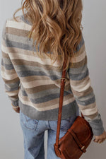 Load image into Gallery viewer, Green Color Block Ribbed Edge Round Neck Sweater - Fashion Queen -  5
