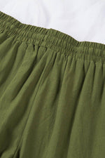 Load image into Gallery viewer, Green Drawstring Elastic Waist Pockets Long Straight Legs Pants - Fashion Queen -  12
