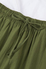 Load image into Gallery viewer, Green Drawstring Elastic Waist Pockets Long Straight Legs Pants - Fashion Queen -  8
