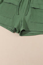 Load image into Gallery viewer, Green Flap Pocket Casual Drawstring Shorts - Fashion Queen -  10
