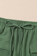 Load image into Gallery viewer, Green Flap Pocket Casual Drawstring Shorts - Fashion Queen -  11
