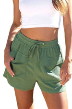 Load image into Gallery viewer, Green Flap Pocket Casual Drawstring Shorts - Fashion Queen -  15
