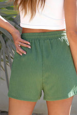 Load image into Gallery viewer, Green Flap Pocket Casual Drawstring Shorts - Fashion Queen -  2
