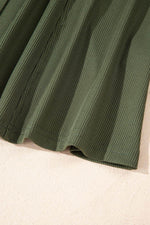 Load image into Gallery viewer, Guacamole Green Rib Knit Square Neck Buttoned Long Sleeve Mini Dress - Fashion Queen -  11
