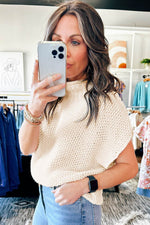 Load image into Gallery viewer, Iceland Blue High Neck Bat Short Sleeve Sweater - Fashion Queen -  5
