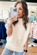 Load image into Gallery viewer, Iceland Blue High Neck Bat Short Sleeve Sweater - Fashion Queen -  6
