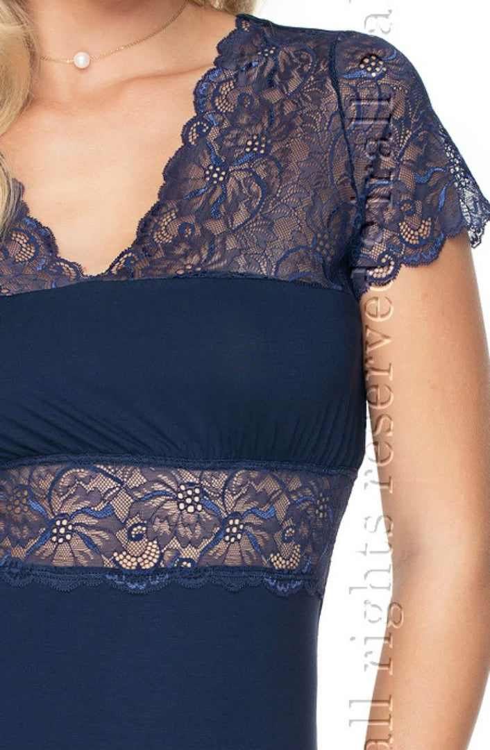 Irall Cameron Nightdress Navy Blue 2XL-5XL - Fashion Queen -  2