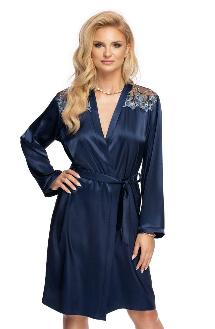 Irall Elodie Dressing Gown Navy - Fashion Queen -  1