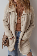 Load image into Gallery viewer, Jet Stream Collared Drop Shoulder Button Up Cardigan with Pocket - Fashion Queen -  3
