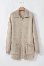 Load image into Gallery viewer, Jet Stream Collared Drop Shoulder Button Up Cardigan with Pocket - Fashion Queen -  6
