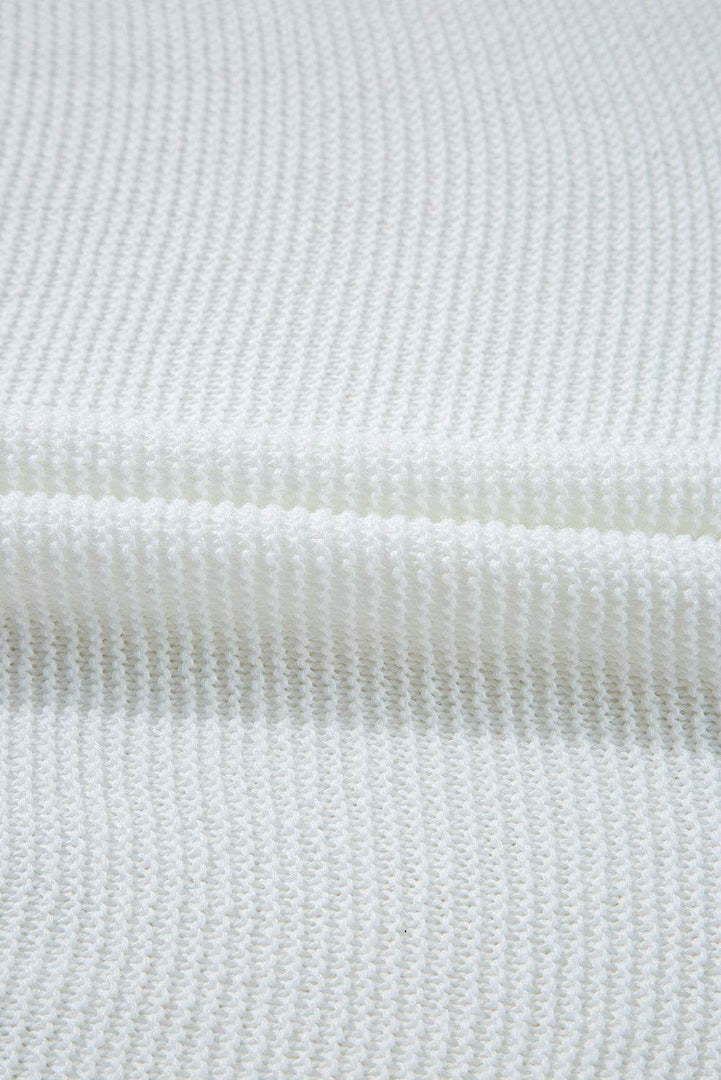 Jet Stream Solid Color Sweater Tee with Side Slits - Fashion Queen -  8
