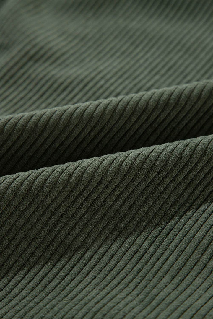 Jungle Green Oversized Corduroy Contrast Hooded Shacket - Fashion Queen -  13