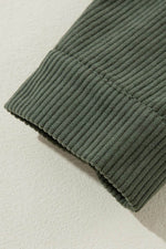 Load image into Gallery viewer, Jungle Green Oversized Corduroy Contrast Hooded Shacket - Fashion Queen -  15

