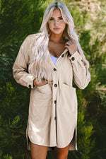 Load image into Gallery viewer, Jungle Green Oversized Corduroy Contrast Hooded Shacket - Fashion Queen -  18
