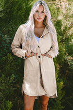 Load image into Gallery viewer, Jungle Green Oversized Corduroy Contrast Hooded Shacket - Fashion Queen -  19
