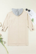 Load image into Gallery viewer, Jungle Green Oversized Corduroy Contrast Hooded Shacket - Fashion Queen -  26
