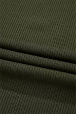 Load image into Gallery viewer, Jungle Green Ribbed Side Slit Ruched Slim Fit Long Sleeve Mini Dress - Fashion Queen -  12
