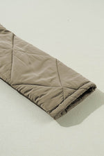 Load image into Gallery viewer, Jungle Green Teddy Collar Flap Pockets Quilted Puffer Jacket - Fashion Queen -  11
