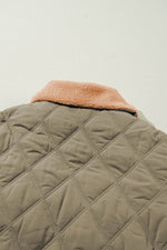 Load image into Gallery viewer, Jungle Green Teddy Collar Flap Pockets Quilted Puffer Jacket - Fashion Queen -  13
