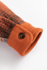 Load image into Gallery viewer, Khaki Colorblock Plaid Pattern Flap Pockets Buttoned Shacket - Fashion Queen -  7
