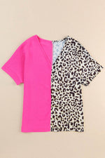 Load image into Gallery viewer, Khaki Contrast Leopard Color Block Blouse - Fashion Queen -  27

