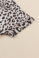Load image into Gallery viewer, Khaki Contrast Leopard Color Block Blouse - Fashion Queen -  30
