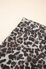 Load image into Gallery viewer, Khaki Leopard Denim Mini Skirt - Fashion Queen -  20
