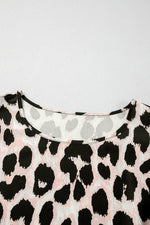 Load image into Gallery viewer, Khaki Leopard Print Layered Ruffled Short Sleeve Blouse - Fashion Queen -  8
