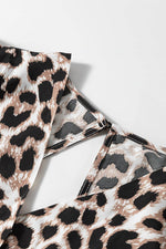 Load image into Gallery viewer, Khaki Leopard V Neck Cinched High Waist Open Back Maxi Dress - Fashion Queen -  9
